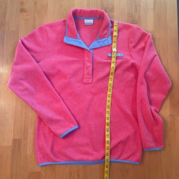 Columbia PFG Half Snap Button Fleece Pullover Sweatshirt Pink Women Medium - Picture 4 of 10